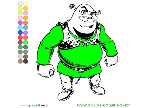 Shrek online Omalovnky